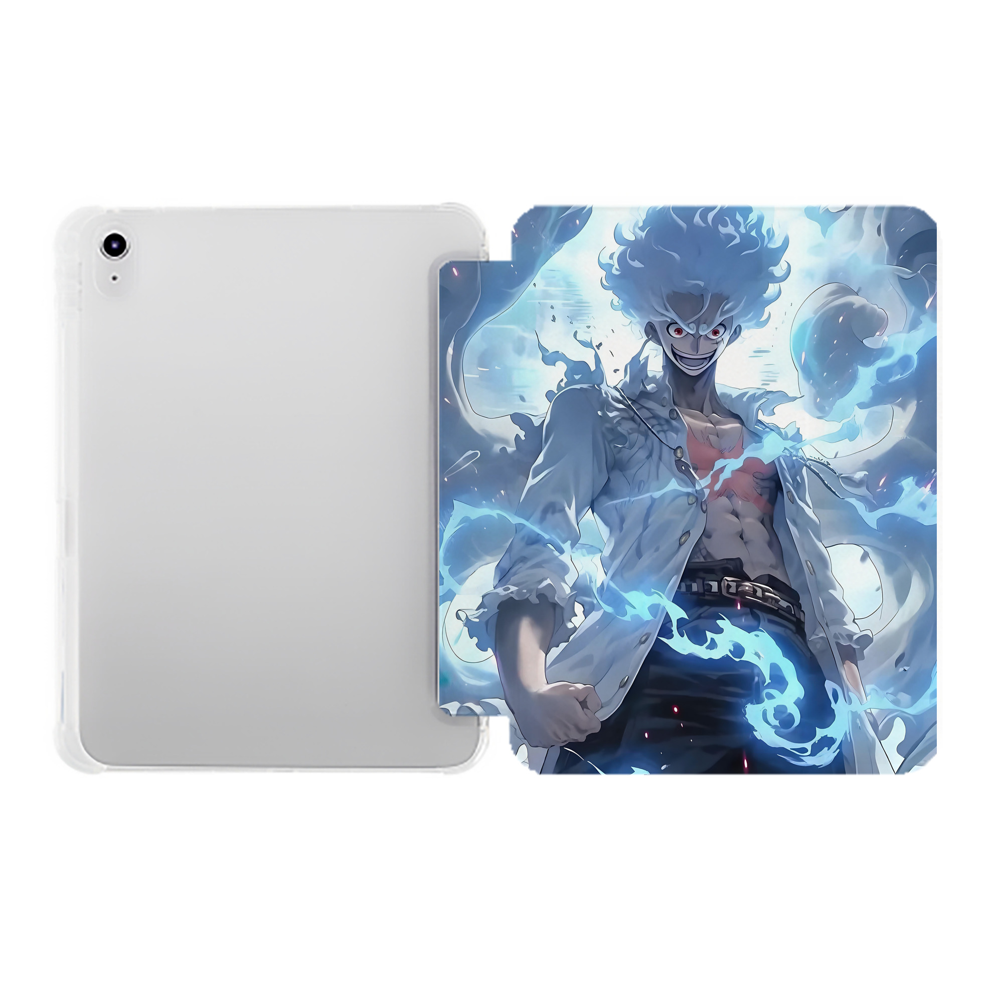 （画像用） ワンピース ONE PIECE IPad ケース ペン収納付き 三つ折りスタンド PUレザー×シリコン 対応機種9.5/10.5/10.9インチ